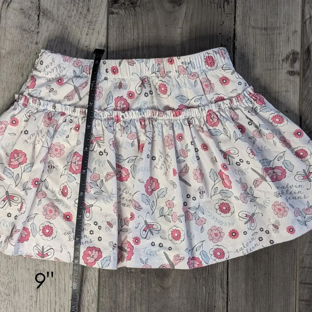 5️⃣ Calvin Klein Jeans, Ruffle Skirt, Floral Multicolor Spring Print, Sz 2T - Picture 7 of 8